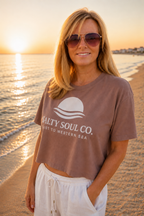 Women’s Coastal Crop Top – Driftwood Rose