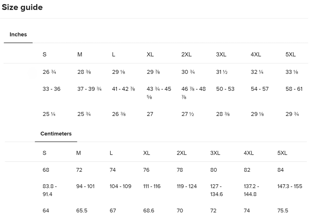 Size guide for ECO All-Gender Essential Heavyweight Hoodie