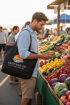 Large Organic Cotton Tote — Gradient Sun