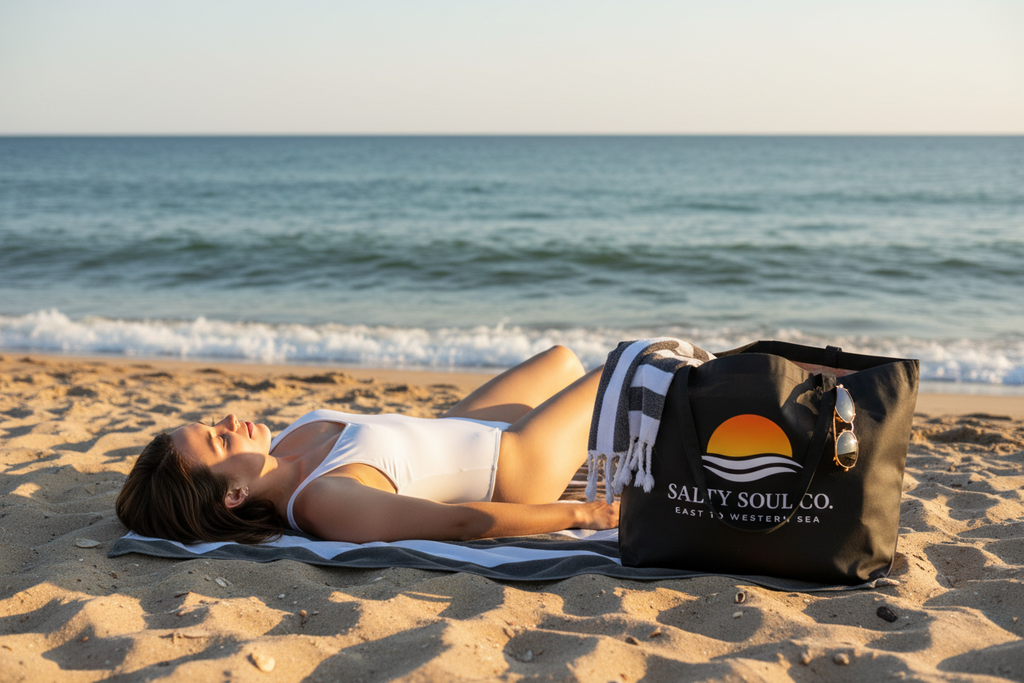Large Organic Cotton Tote — Gradient Sun