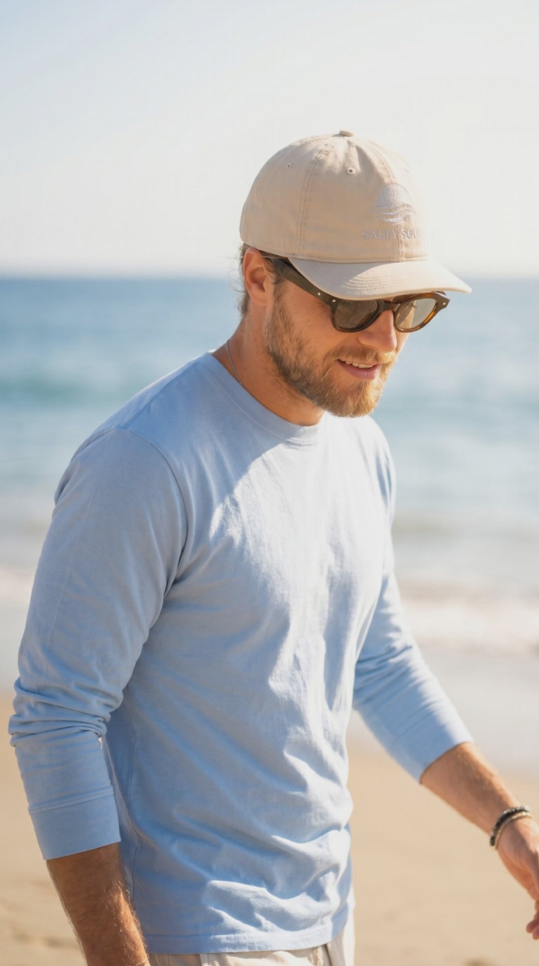 Coastal Long Sleeve Tee | Classic Weight – Light Blue