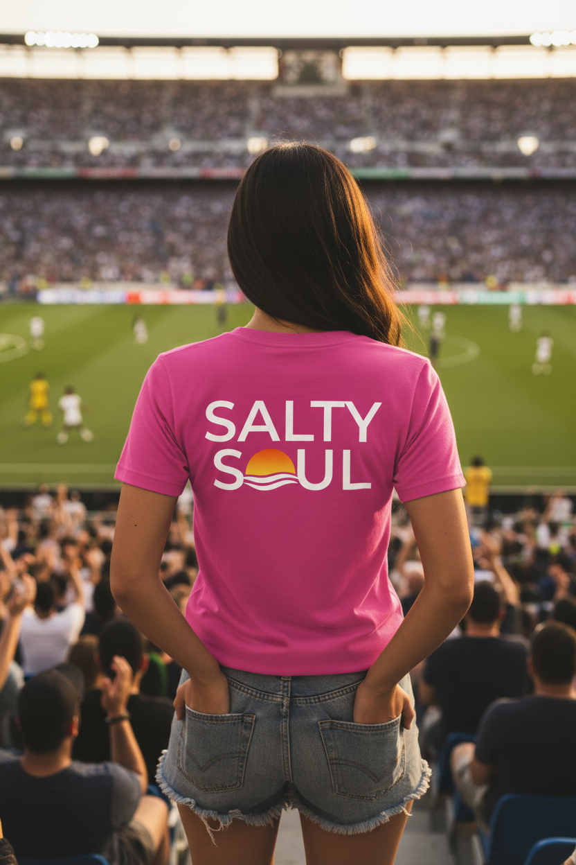 Salty Soul Women’s Relaxed V-Neck Tee – Summer Berry