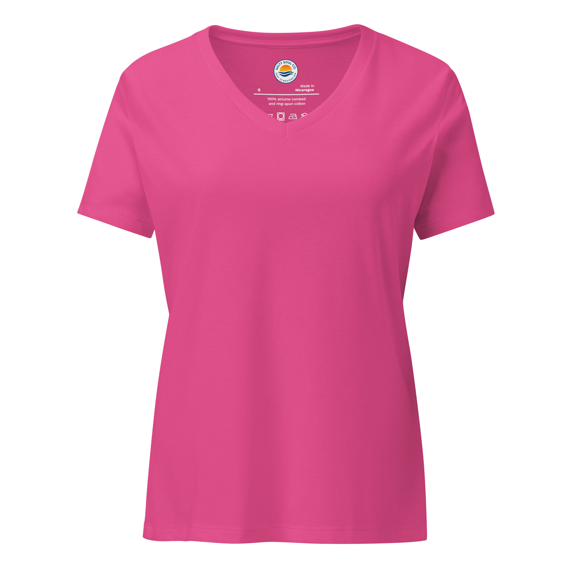 Salty Soul Women’s Relaxed V-Neck Tee – Summer Berry