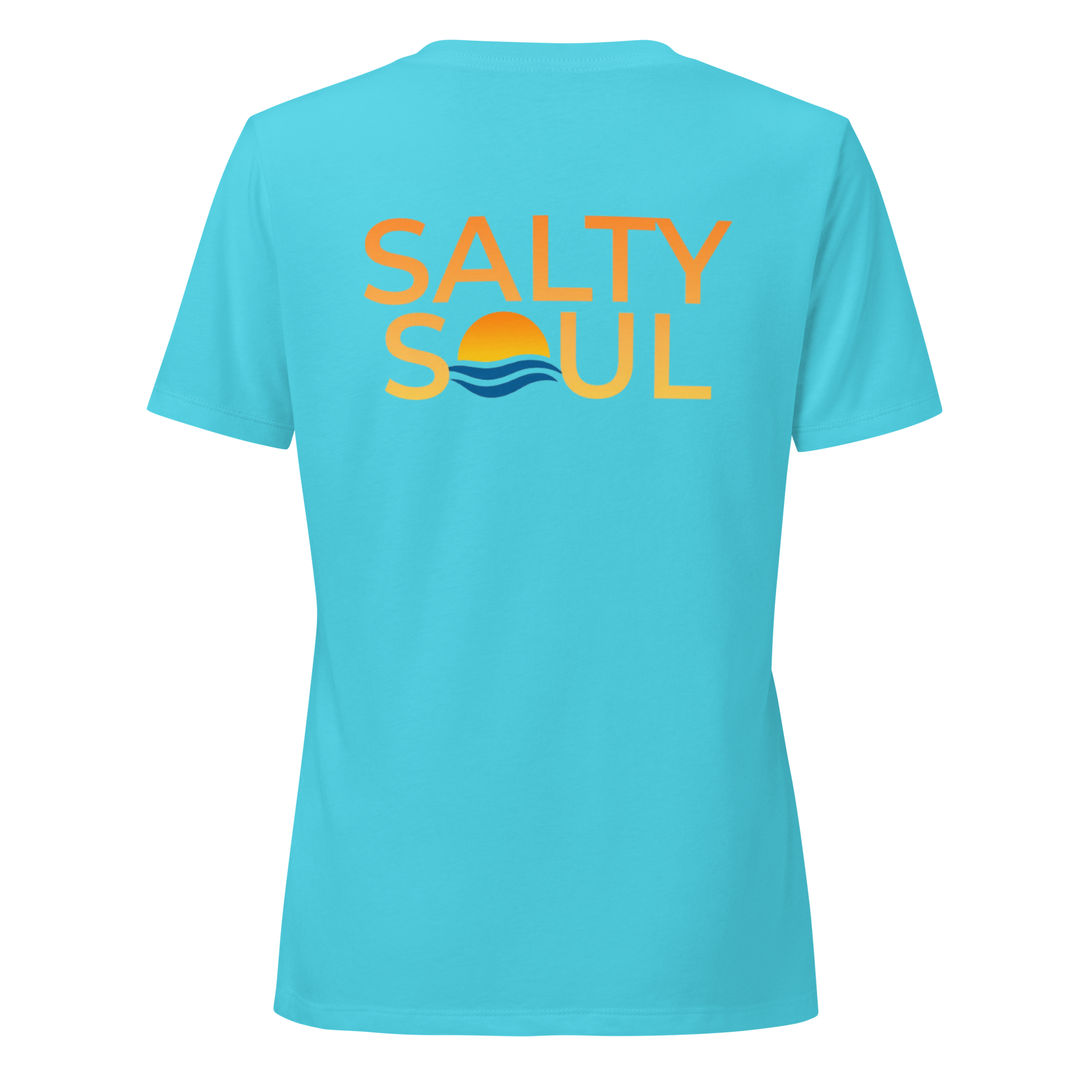 Salty Soul Women’s Relaxed V-Neck Tee – Turquoise